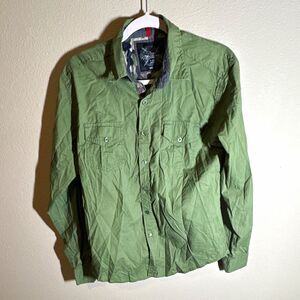 Drill NYC Men’s Work Shirt S Green Long Sleeve Button Front